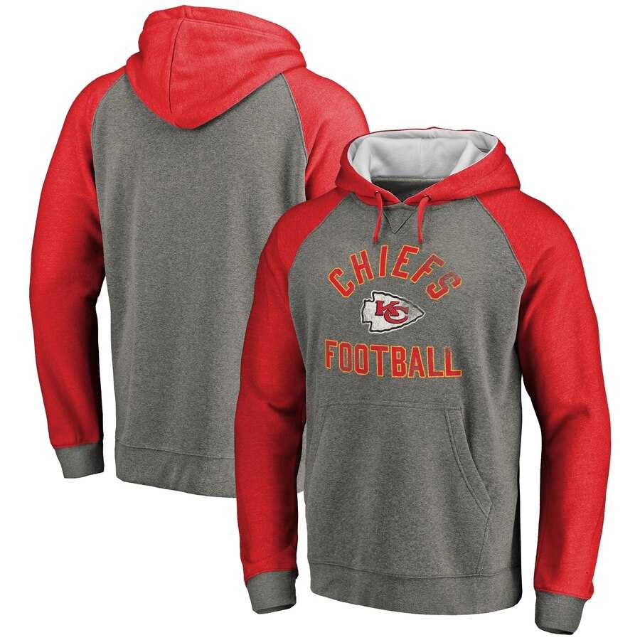 Men Kansas City Chiefs NFL Pro Line Comfort TriBlend Pullover Hoodie Red